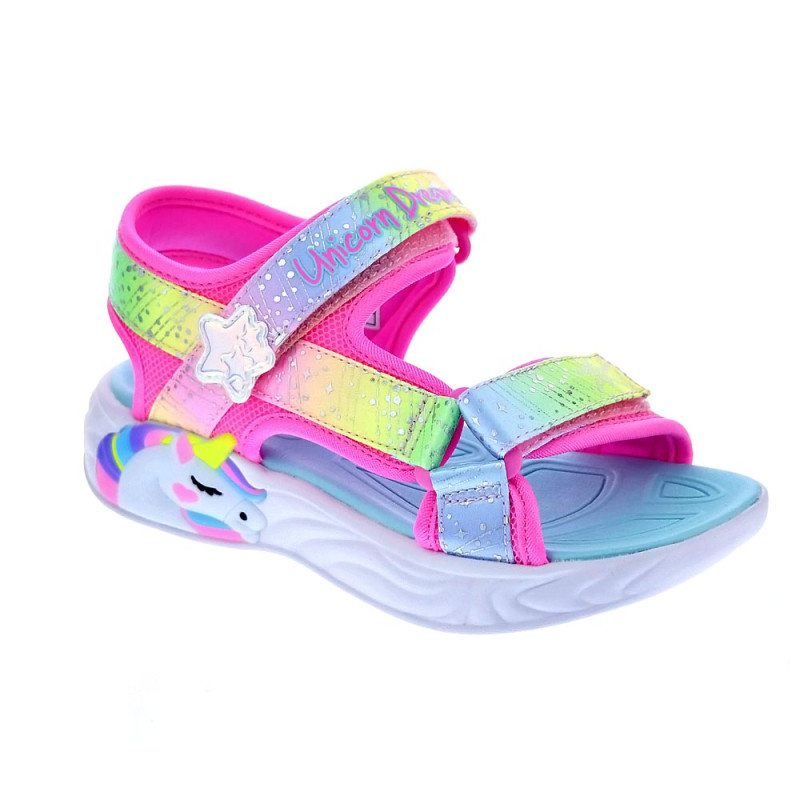 Sandalias Skechers zapatos Niña modelo Unicorn Blanco 