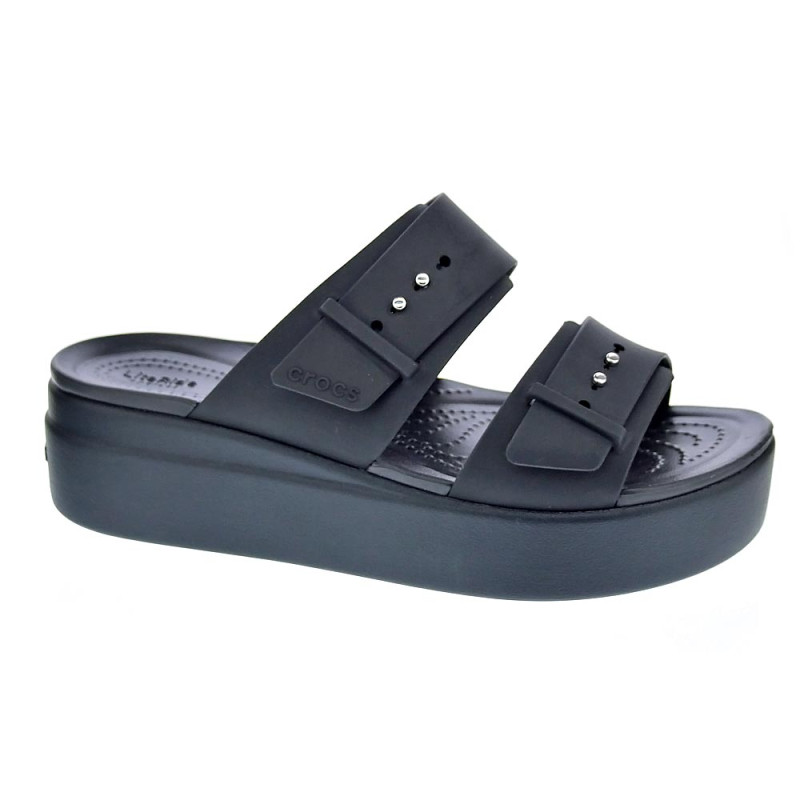 Sandalias Crocs zapatos Mujer modelo Brooklyn Buckle Negro 