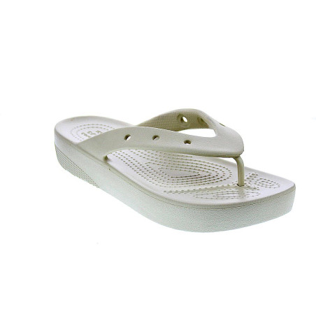 Sandalias Crocs zapatos Mujer modelo Platform Flip Beige 