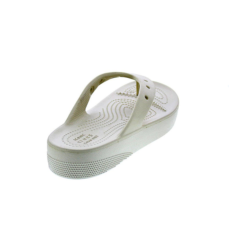 Sandalias Crocs zapatos Mujer modelo Platform Flip Beige 