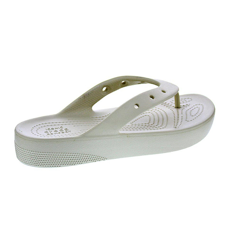 Sandalias Crocs zapatos Mujer modelo Platform Flip Beige 