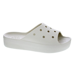 Sandalias Crocs zapatos Mujer modelo Classic Platform Slide Beige  2