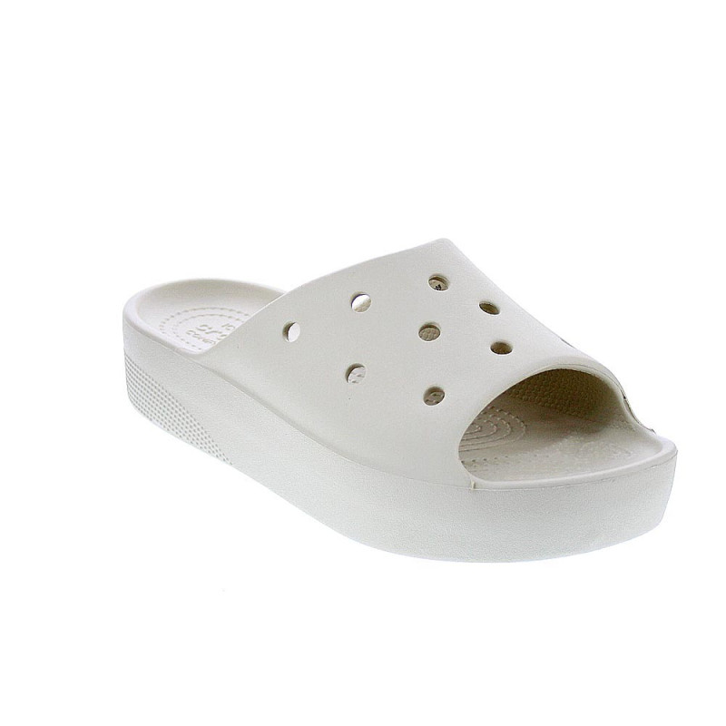 Sandalias Crocs zapatos Mujer modelo Classic Platform Slide Beige 