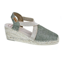 Alpargatas Toni Pons zapatos Mujer modelo Triton cuña Verde  2