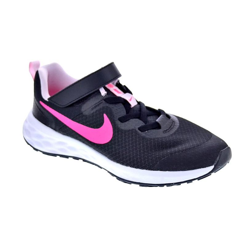 Zapatillas Nike zapatos Niña modelo Revolution cordón elástico Negro 