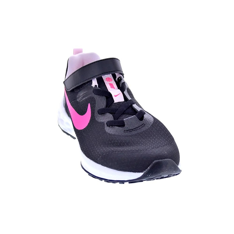 Zapatillas Nike zapatos Niña modelo Revolution cordón elástico Negro 