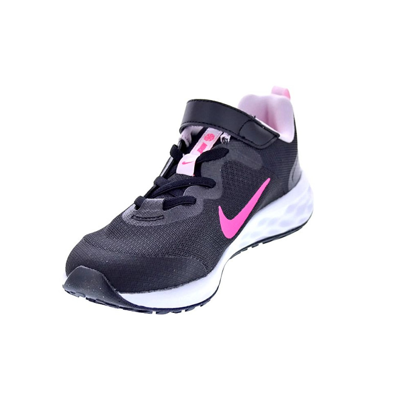 Zapatillas Nike zapatos Niña modelo Revolution cordón elástico Negro 