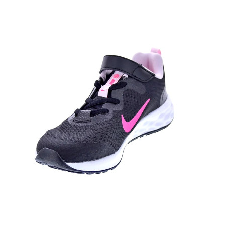 Zapatillas Nike zapatos Niña modelo Revolution cordón elástico Negro 