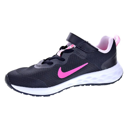 Zapatillas Nike zapatos Niña modelo Revolution cordón elástico Negro 
