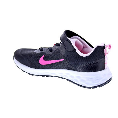 Zapatillas Nike zapatos Niña modelo Revolution cordón elástico Negro 