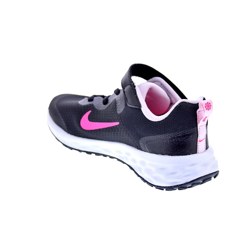 Zapatillas Nike zapatos Niña modelo Revolution cordón elástico Negro 