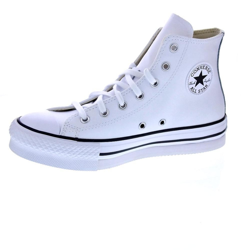 Zapatillas botas Converse zapatos Mujer modelo Chuck Taylor Plataforma Piel Blanco Cordón