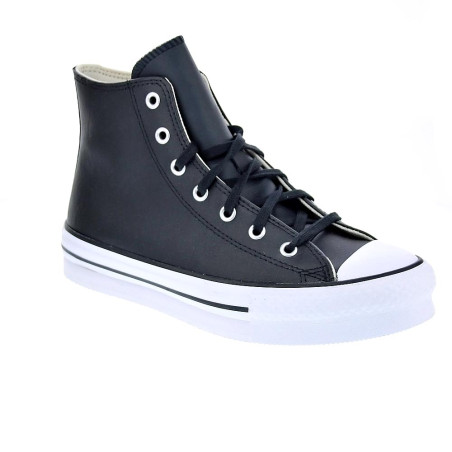 Zapatillas botas Converse zapatos Mujer modelo All Star Eva Lift Chuck Taylor Plataforma Piel Negro Cordón