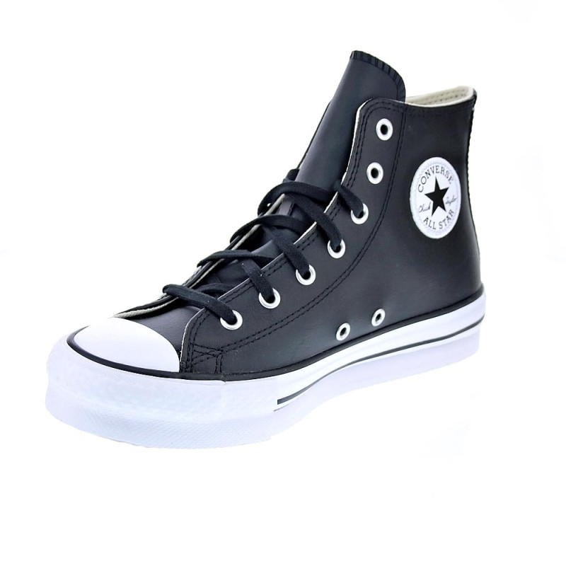 Zapatillas botas Converse zapatos Mujer modelo All Star Eva Lift Chuck Taylor Plataforma Piel Negro Cordón