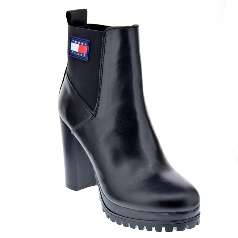 Botines Tommy Hilfiger zapatos Mujer modelo Heel Boot Negro 