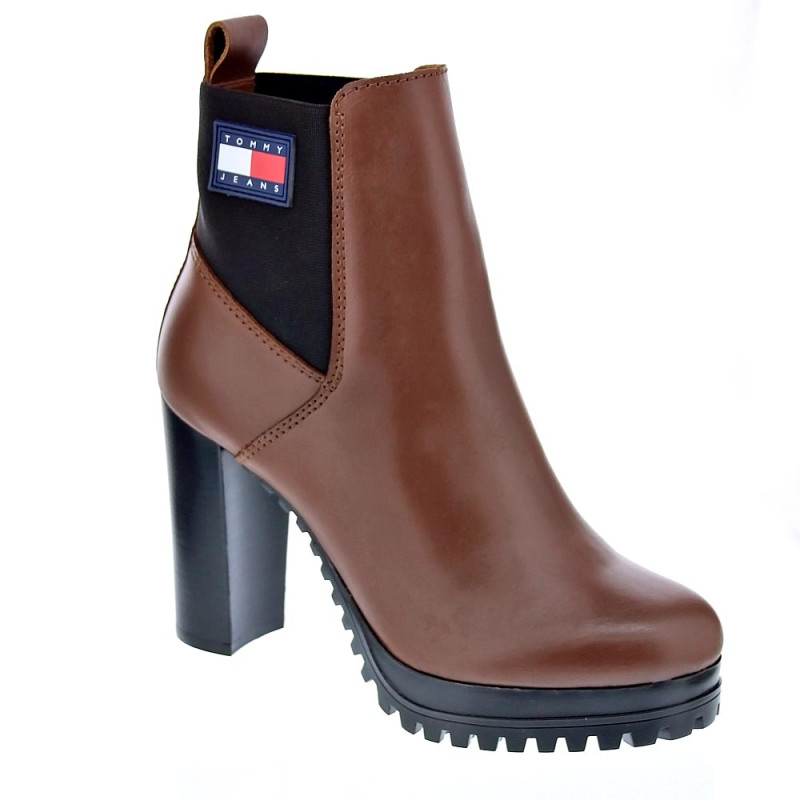 Botines Tommy Hilfiger zapatos Mujer modelo Heel Boot Marrón 