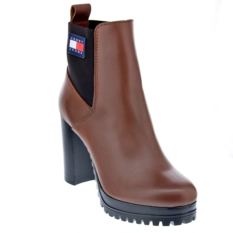 Botines Tommy Hilfiger zapatos Mujer modelo Heel Boot Marrón 