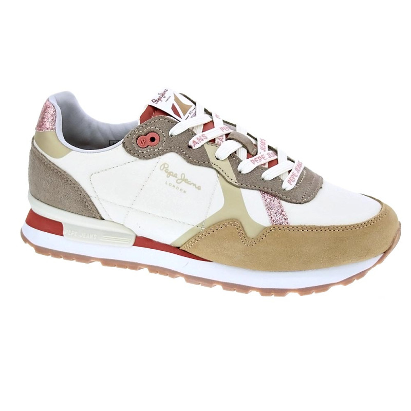 Zapatillas Pepe Jeans zapatos Mujer modelo Brit Print Beige 