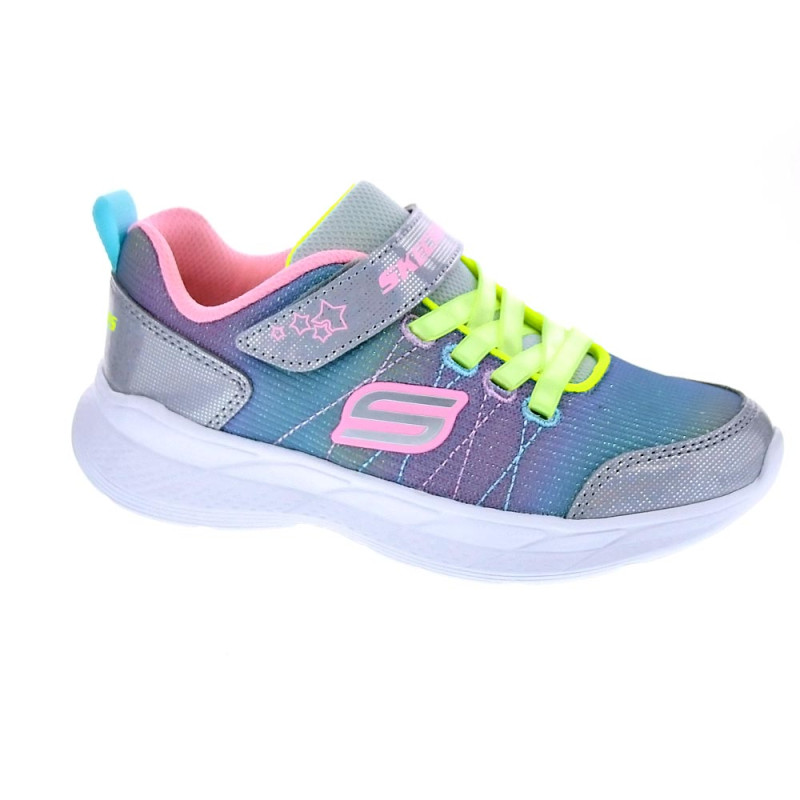 Zapatillas Skechers zapatos Niña modelo Snap Plata Velcro