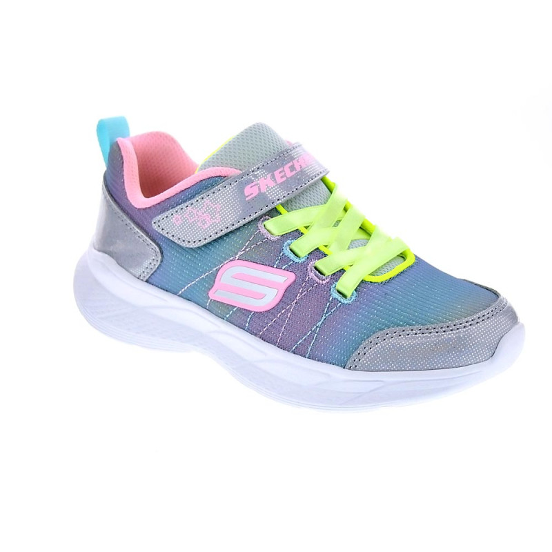 Zapatillas Skechers zapatos Niña modelo Snap Plata Velcro