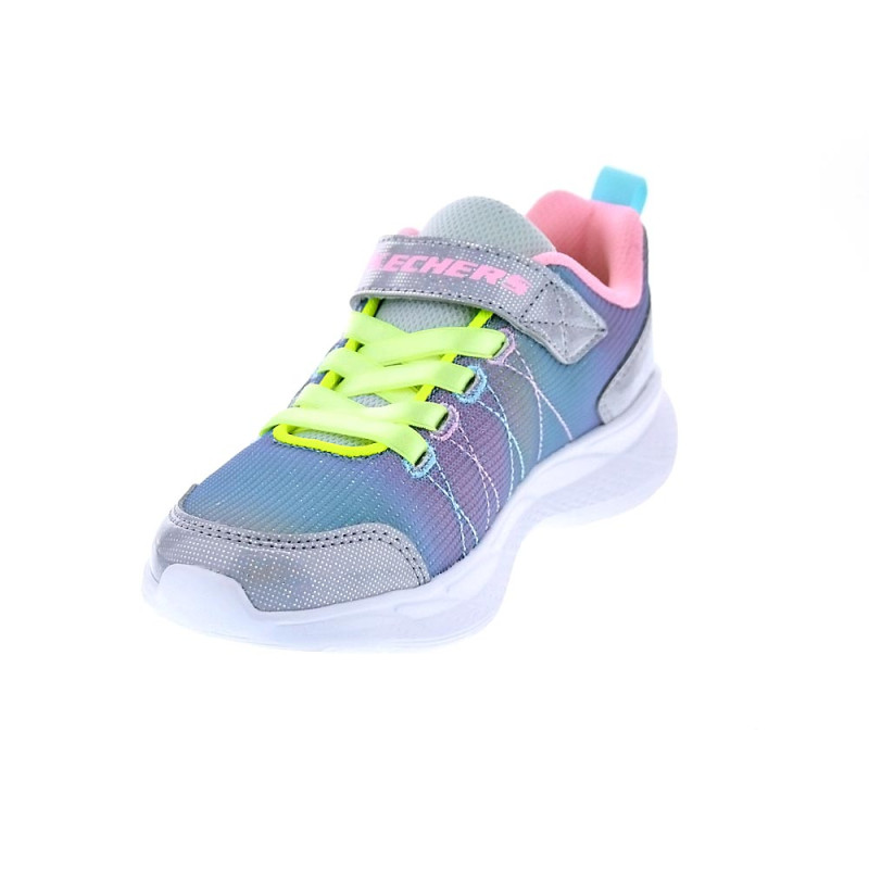 Zapatillas Skechers zapatos Niña modelo Snap Plata Velcro