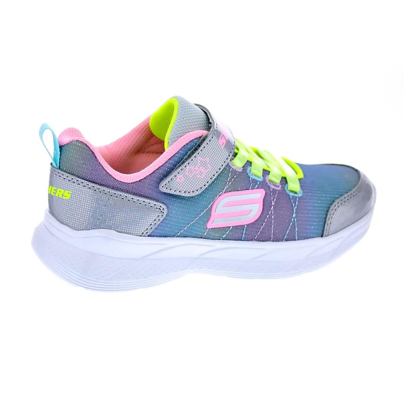 Zapatillas Skechers zapatos Niña modelo Snap Plata Velcro
