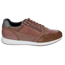 Zapatillas Geox zapatos Hombre modelo Avery cordón cremallera Marrón 