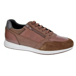 Zapatillas Geox zapatos Hombre modelo Avery cordón cremallera Marrón  2