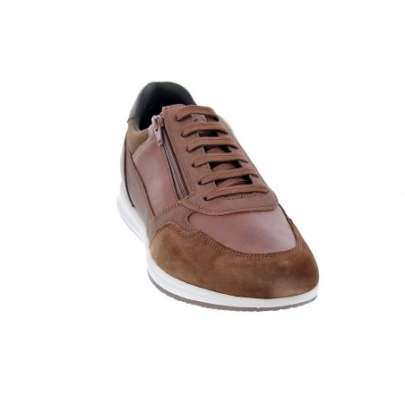 Zapatillas Geox zapatos Hombre modelo Avery cordón cremallera Marrón 