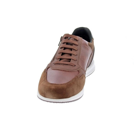 Zapatillas Geox zapatos Hombre modelo Avery cordón cremallera Marrón 