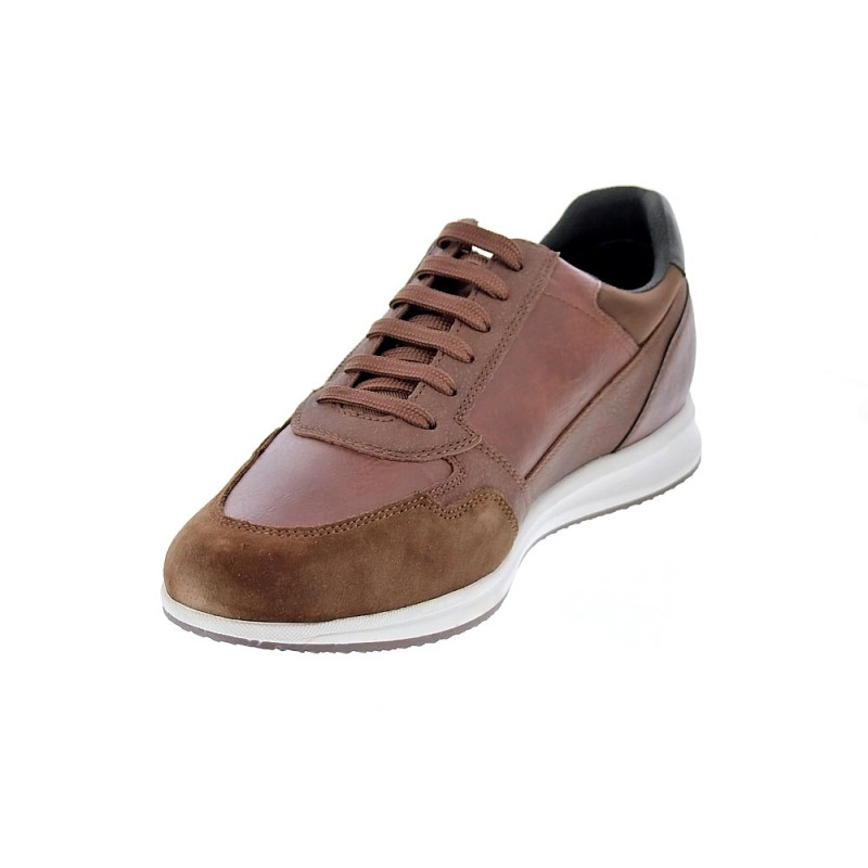 Zapatillas Geox zapatos Hombre modelo Avery cordón cremallera Marrón 