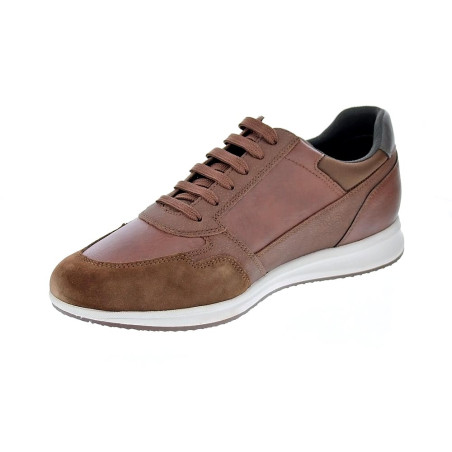 Zapatillas Geox zapatos Hombre modelo Avery cordón cremallera Marrón 