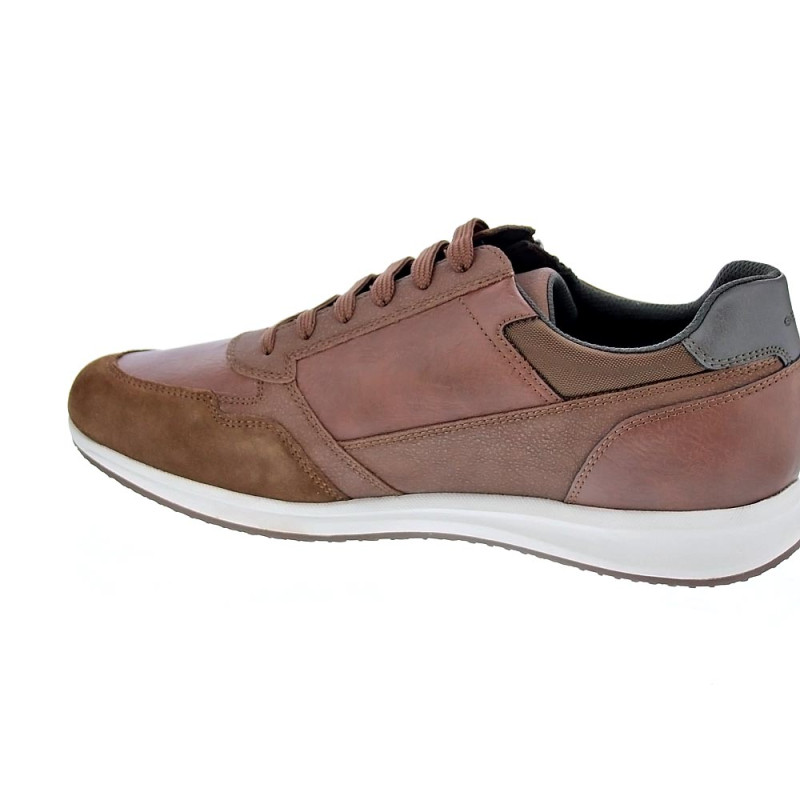 Zapatillas Geox zapatos Hombre modelo Avery cordón cremallera Marrón 