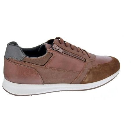 Zapatillas Geox zapatos Hombre modelo Avery cordón cremallera Marrón 