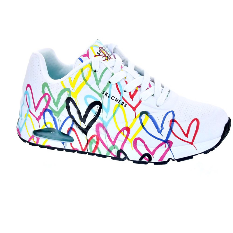 Zapatillas Skechers zapatos Mujer modelo Uno Spread Blanco Cordón