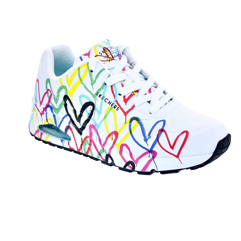 Zapatillas Skechers zapatos Mujer modelo Uno Spread Blanco Cordón