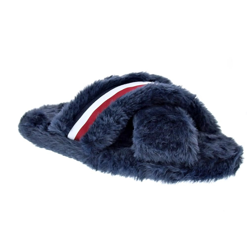 Pantuflas Tommy Hilfiger zapatos Mujer modelo Cross Strap Azul 