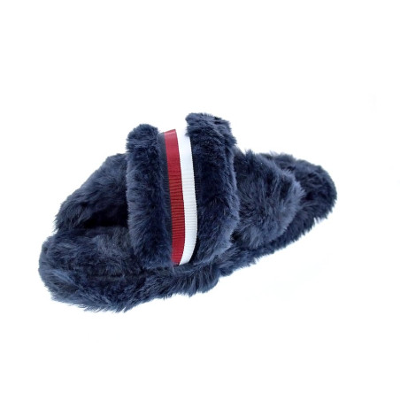 Pantuflas Tommy Hilfiger zapatos Mujer modelo Cross Strap Azul 