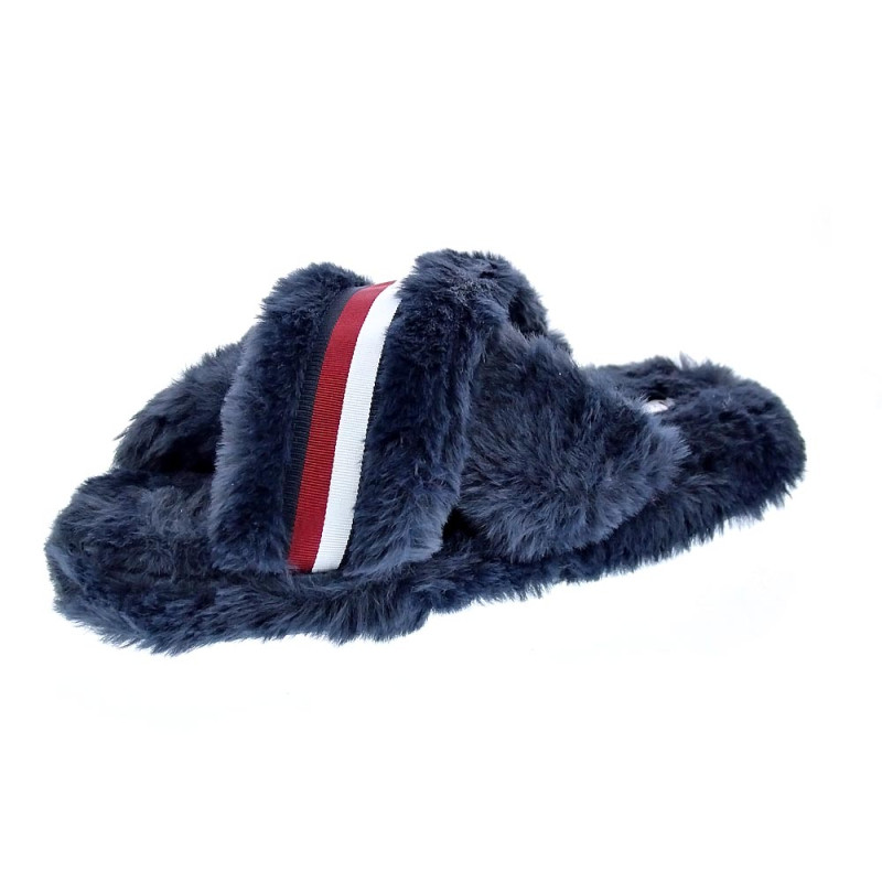 Pantuflas Tommy Hilfiger zapatos Mujer modelo Cross Strap Azul 