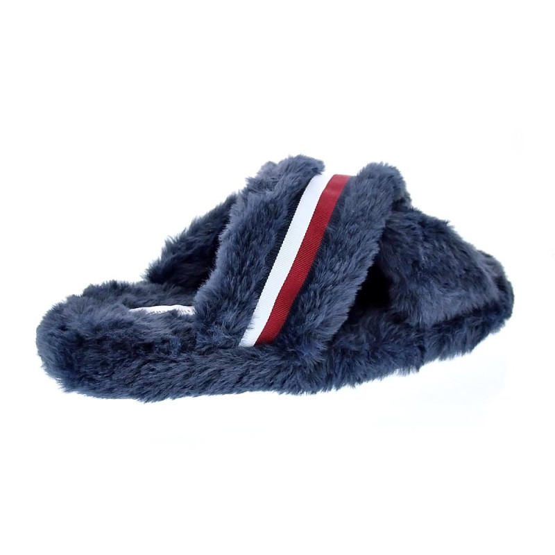 Pantuflas Tommy Hilfiger zapatos Mujer modelo Cross Strap Azul 