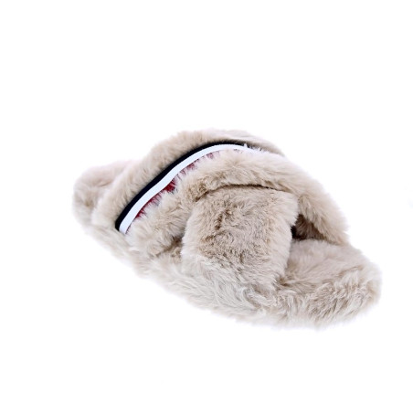 Pantuflas Tommy Hilfiger zapatos Mujer modelo Cross Strap Beige 