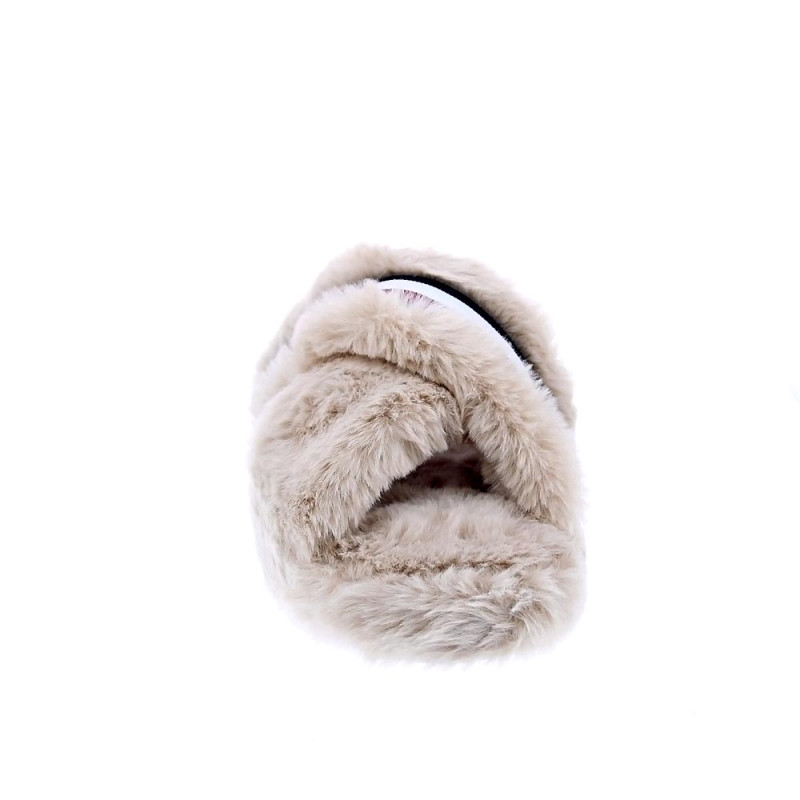 Pantuflas Tommy Hilfiger zapatos Mujer modelo Cross Strap Beige 