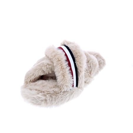 Pantuflas Tommy Hilfiger zapatos Mujer modelo Cross Strap Beige 