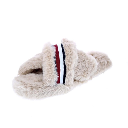 Pantuflas Tommy Hilfiger zapatos Mujer modelo Cross Strap Beige 