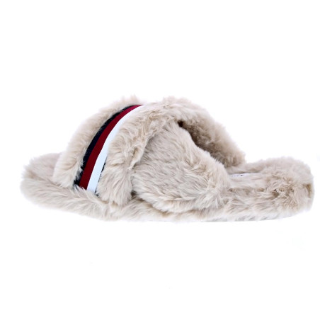 Pantuflas Tommy Hilfiger zapatos Mujer modelo Cross Strap Beige 