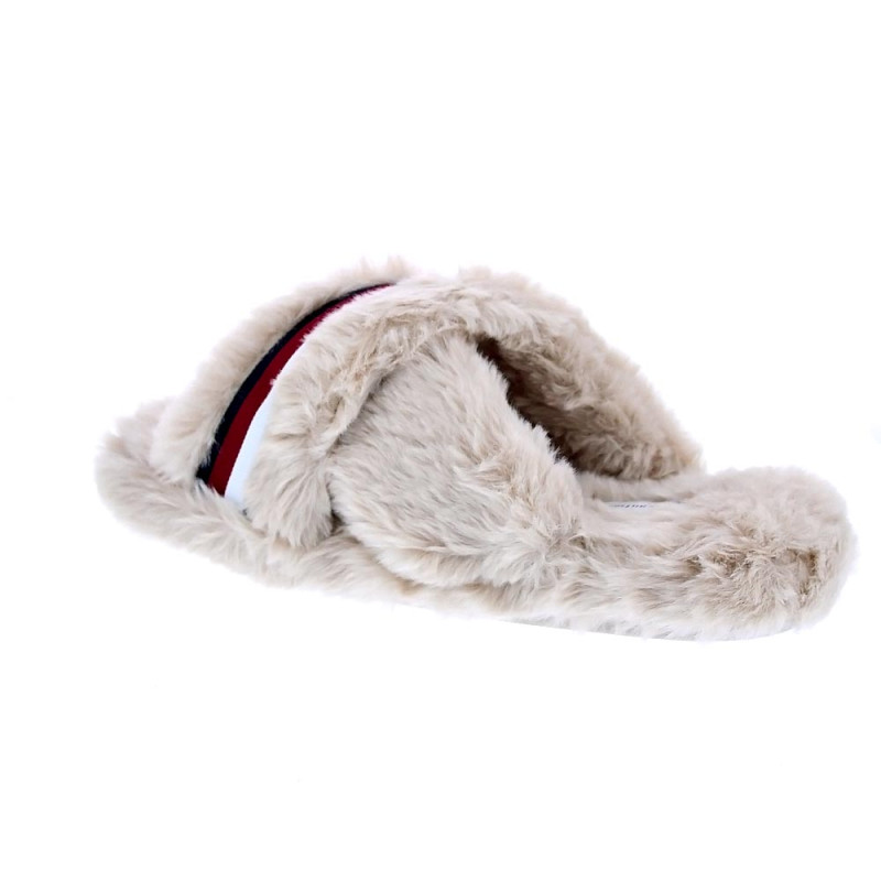Pantuflas Tommy Hilfiger zapatos Mujer modelo Cross Strap Beige 