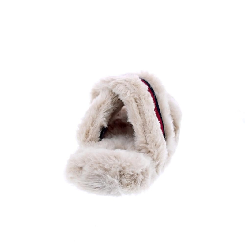 Pantuflas Tommy Hilfiger zapatos Mujer modelo Cross Strap Beige 