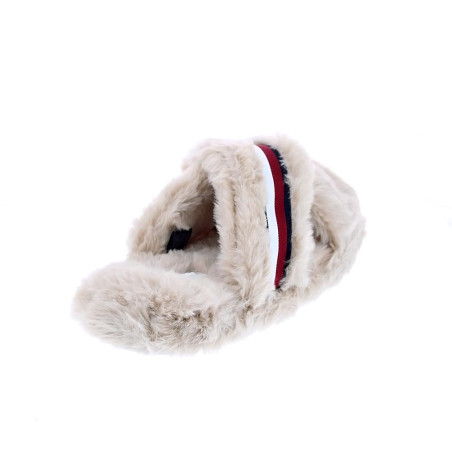 Pantuflas Tommy Hilfiger zapatos Mujer modelo Cross Strap Beige 