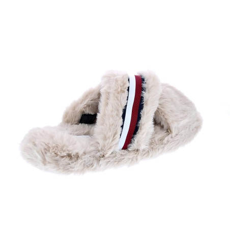 Pantuflas Tommy Hilfiger zapatos Mujer modelo Cross Strap Beige 