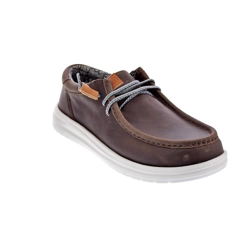 Mocasines Hey Dude zapatos Hombre modelo Wally Grip Marrón 